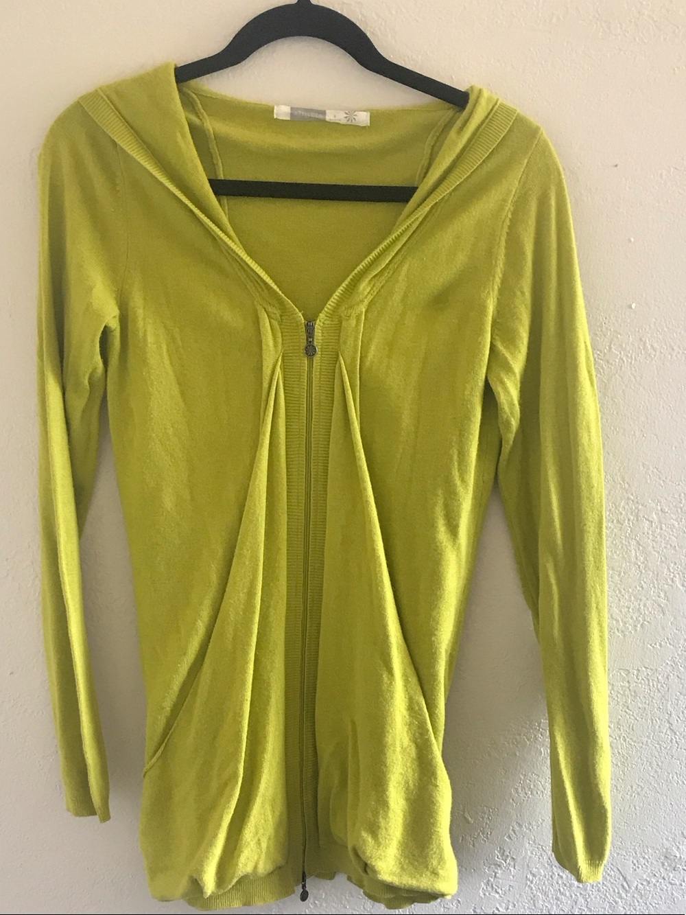 Athleta Bright Lime Green Zip-Up Hoodie Cardigan